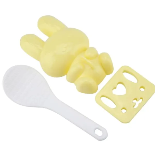 3 stk. fødevaregodkendt PP tegneseriekaninmodel sushirisform gør-det-selv håndværk onigiri lave værktøj (gul) Clearance