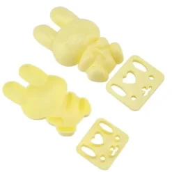 3 stk. fødevaregodkendt PP tegneseriekaninmodel sushirisform gør-det-selv håndværk onigiri lave værktøj (gul) Clearance