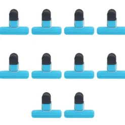 10 stk Food Clip ABS Chip Bag Clip God forsegling og multifunktion skridsikker klip til køkken BlueSmall Hot