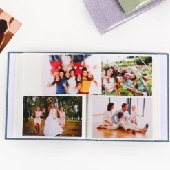 2 stk. fotoalbum (beige farve) – rummer op til 200 stk. 6-tommer fotos, jutebetrukket fotoalbum, mindebog, stor Discount