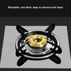 4 stk. gaskomfur brænderbeskytter non-stick oliebeskyttelsesmåtte køkkenredskab (sølv) New