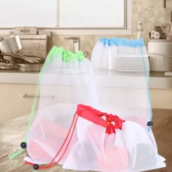 12 stk. genanvendelige frugt- og grøntsagsposer til grøntsager og legetøj Hot