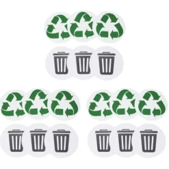 18 stk. genanvendelige miljømærker, affald, genbrug, selvklæbende, vandtætte etiketter til hjemmet og udendørs brug