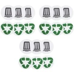 18 stk. genanvendelige miljømærker, affald, genbrug, selvklæbende, vandtætte etiketter til hjemmet og udendørs brug