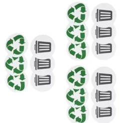 18 stk. genanvendelige miljømærker, affald, genbrug, selvklæbende, vandtætte etiketter til hjemmet og udendørs brug