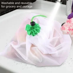 16 stk. genanvendelige vaskbare grøntsags- og frugtposer med opbevaringspose med snørelukning Discount