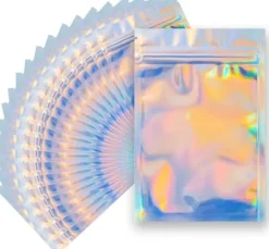 Madopbevaringsposer>70 stk. genlukkelige lugttætte poser 10*18 cm aluminiumsfolieposer, flade gennemsigtige opbevaringsposer til mad plastemballage aluminiumsfolie mylar | CDON