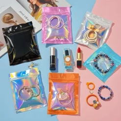 Madopbevaringsposer>70 stk. genlukkelige lugttætte poser 10*18 cm aluminiumsfolieposer, flade gennemsigtige opbevaringsposer til mad plastemballage aluminiumsfolie mylar | CDON