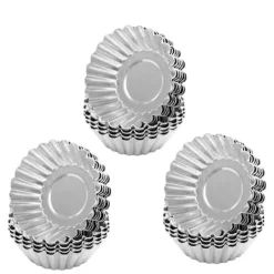 30 stk. æggetærteforme mini aluminium kagemuffinforme dåser pander non-stick cupcake kageforme køkken genanvendelige bageværktøjer Hot
