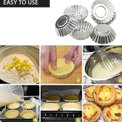 30 stk. æggetærteforme mini aluminium kagemuffinforme dåser pander non-stick cupcake kageforme køkken genanvendelige bageværktøjer Hot
