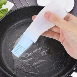 2 stk. husholdningsgrill silikone olieflaske med børste køkken bagning grillværktøj blå Online