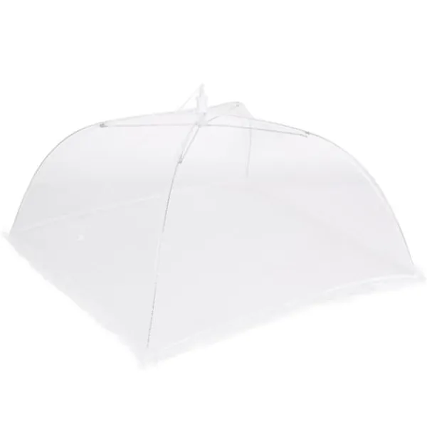 2 stk. husholdningsmadparaply foldbar madopbevaring netovertræk telt køkkentilbehør netkant hvid 43x43cm Best