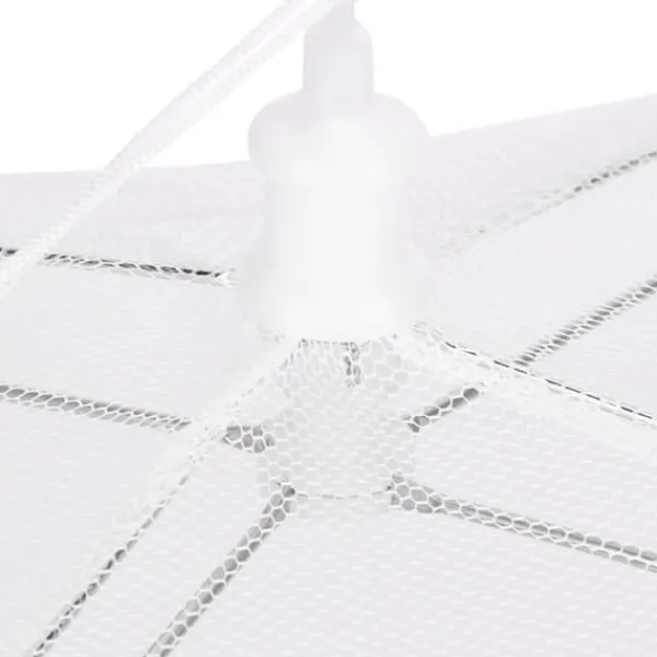 2 stk. husholdningsmadparaply foldbar madopbevaring netovertræk telt køkkentilbehør netkant hvid 43x43cm Best