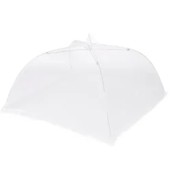 2 stk. husholdningsmadparaply foldbar madopbevaring netovertræk telt køkkentilbehør netkant hvid 43x43cm Best