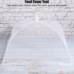2 stk. husholdningsmadparaply foldbar madopbevaring netovertræk telt køkkentilbehør netkant hvid 43x43cm Best