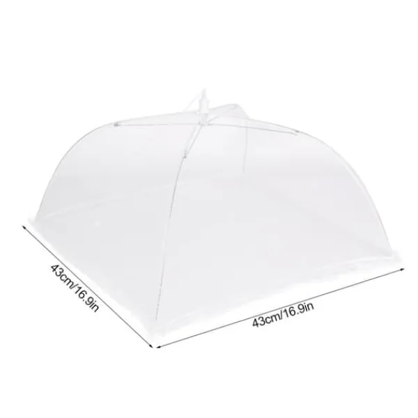 2 stk. husholdningsmadparaply foldbar madopbevaring netovertræk telt køkkentilbehør netkant hvid 43x43cm Best