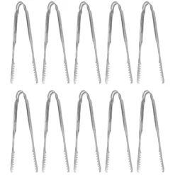 10 STK Istænger Madtænger Rustfrit stål Nem at rengøre Stærkt greb Alsidigt til festkøkken Grill BBQ Bar 19,4 cm / 7,6 tommer Clearance