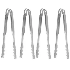 10 STK Istænger Madtænger Rustfrit stål Nem at rengøre Stærkt greb Alsidigt til festkøkken Grill BBQ Bar 19,4 cm / 7,6 tommer Clearance