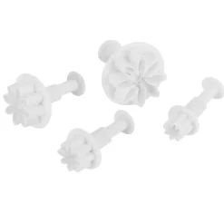 4 stk. kagedekorationsforme blomstermønster fondant udstikkerform gør-det-selv bageredskaber Hot