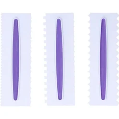 3 stk. kageglasur spatel frosting skraber kam kant udjævning dekorationsværktøj plast Clearance