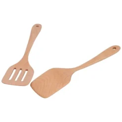 2 stk. Køkken Turner Spatel Sæt Træ Miljøvenlig Højtemperaturbestandig Non Stick køkkenredskaber Hot