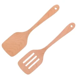 2 stk. Køkken Turner Spatel Sæt Træ Miljøvenlig Højtemperaturbestandig Non Stick køkkenredskaber Hot