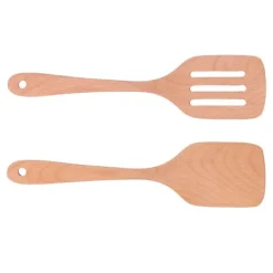 2 stk. Køkken Turner Spatel Sæt Træ Miljøvenlig Højtemperaturbestandig Non Stick køkkenredskaber Hot