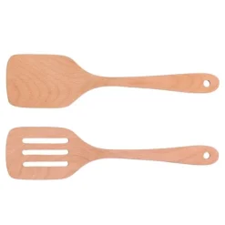 2 stk. Køkken Turner Spatel Sæt Træ Miljøvenlig Højtemperaturbestandig Non Stick køkkenredskaber Hot