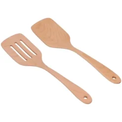 2 stk. Køkken Turner Spatel Sæt Træ Miljøvenlig Højtemperaturbestandig Non Stick køkkenredskaber Hot