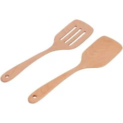 2 stk. Køkken Turner Spatel Sæt Træ Miljøvenlig Højtemperaturbestandig Non Stick køkkenredskaber Hot