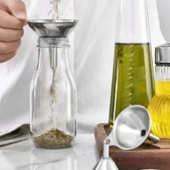 3 stk. køkkentragtsæt i rustfrit stål - lille, mellem, stor til æteriske olier, krydderier, parfume, pulver, flasker og kolbe med drypsikring Best