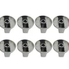 8 stk. komfurknapper 6 mm metal drejeknap til gaskomfur til køkken komfur maskine kontrol udskiftning