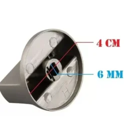 8 stk. komfurknapper 6 mm metal drejeknap til gaskomfur til køkken komfur maskine kontrol udskiftning