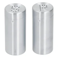 Salt- & Peberstrøere>2 stk Krydderikrukke i rustfrit stål Krydderiflaske Salt og peber shaker Køkkenværktøj Rustfrit stål farve