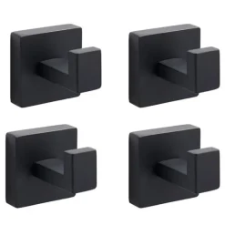 4 stk. Kvadratiske Vægkroge, Kraftigt Rustfrit Stål Sorte Knager Sale