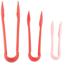 Køkkentænger>3 stk. multifunktionelle plastikbrødtænger, madklemmer til hjemmebageri (rød)