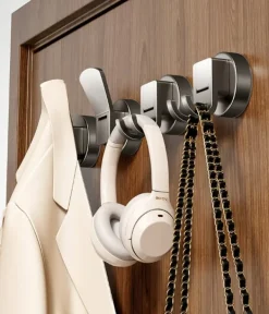 2 stk. Overdørskrog, Kraftige Selvklæbende Kroge, Dørhængere Uden Boring Model 2 Sale