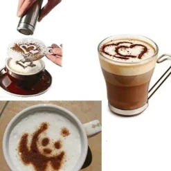 Mad- & Drikkeskabeloner>16 stk. plastik cappuccino kaffe skum spray skabelon skabeloner gør-det-selv dekoration kaffe trykform