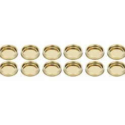 12 stk. rustfri stål delte låg til glas, runde, lækagesikre forseglinger, køkkenudstyr (XH00179 guld) Clearance