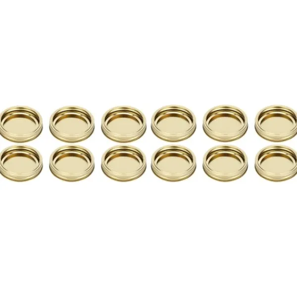 12 stk. rustfri stål delte låg til glas, runde, lækagesikre forseglinger, køkkenudstyr (XH00179 guld) Clearance