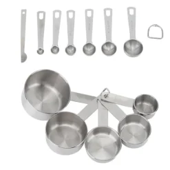 Målebægere & Måleskeer>12 stk. rustfri stål målebægre skeer sæt køkken måleværktøj til madlavning bagning