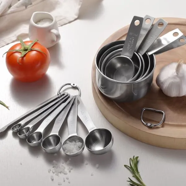 Målebægere & Måleskeer>12 stk. rustfri stål målebægre skeer sæt køkken måleværktøj til madlavning bagning