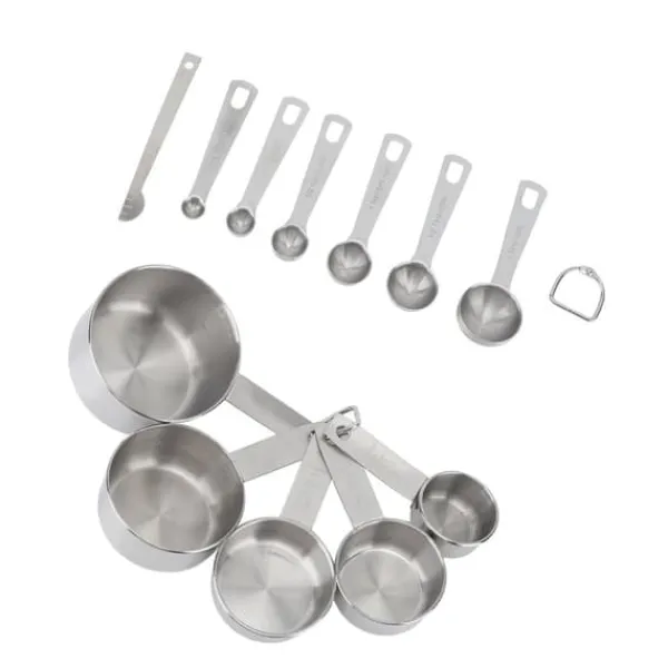 Målebægere & Måleskeer>12 stk. rustfri stål målebægre skeer sæt køkken måleværktøj til madlavning bagning