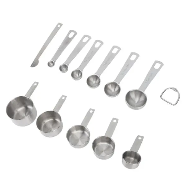 Målebægere & Måleskeer>12 stk. rustfri stål målebægre skeer sæt køkken måleværktøj til madlavning bagning