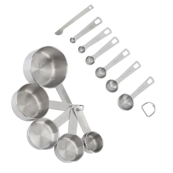 Målebægere & Måleskeer>12 stk. rustfri stål målebægre skeer sæt køkken måleværktøj til madlavning bagning