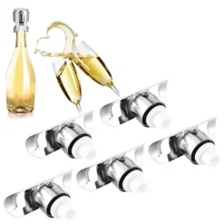 5 stk. rustfrit stål champagneprop vin drikkeflaskepropforsegler til brug i hjemmebarer Clearance