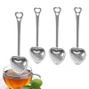 4 stk. rustfrit stål hjerteformet teinfuser med langt skaftfilter til løs te Outlet
