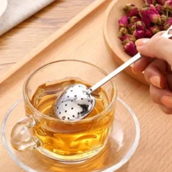 4 stk. rustfrit stål hjerteformet teinfuser med langt skaftfilter til løs te Outlet