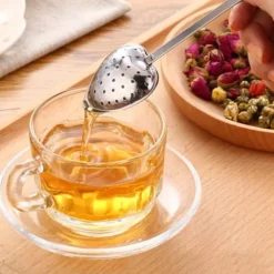 4 stk. rustfrit stål hjerteformet teinfuser med langt skaftfilter til løs te Outlet