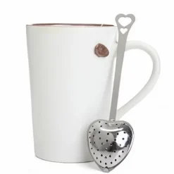 4 stk. rustfrit stål hjerteformet teinfuser med langt skaftfilter til løs te Outlet
